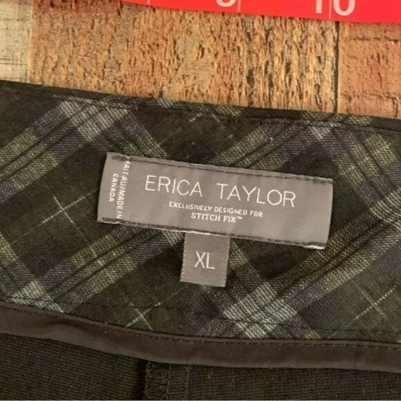 Erica Taylor women's size XL Stich Fix black and grays plaid pants - Picture 6 of 10